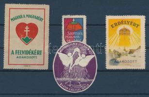 1919-1941 4 db ritka irredenta levélzáró