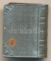 cca. 1910 kis egyházi gyógyszeres fém doboz színes képpel