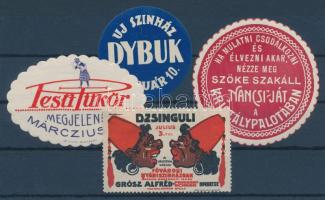 1930-1938 4 db különleges magyar levélzáró