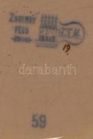 XIX. század végéből származó kézzel festett sorszámozott jelzett Zsolnay porcelán vizeskancsó (sérül...