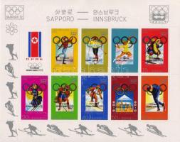 Téli olimpia kisív, winter Olympics mini sheet