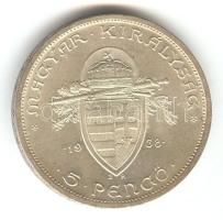 1938. 5P Ag "Szent István" T:2