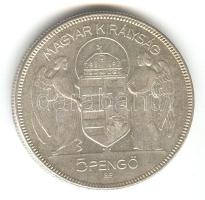 1930. 5P Ag "Horthy jobbra" T:2-
