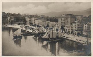 Split French quay, port with sailing boat