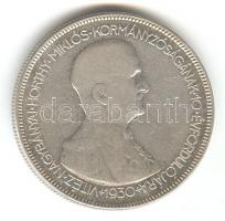1930. 5P Ag "Horthy jobbra" T:3+