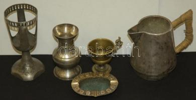 5 db nagyrészt ezüstözött dísztárgy tétel /
silver-plated ornaments