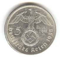Német 3. Birodalom 1938A 5M Ag "Hindenburg" T:2-
German Third Reich 1938A 5 Marks Ag &quot...