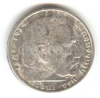 Német 3. Birodalom 1938A 5M Ag "Hindenburg" T:2-
German Third Reich 1938A 5 Marks Ag &quot...
