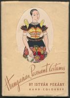Magyar paraszt népviseletek - 10 darabos, kézzel színezett képeslap leporello pinx Pekáry István (tokjától szétvált)