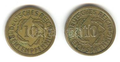 Német Birodalom / Weimari Köztársaság 1924A-1929A. 10pf (2x) T:2,2- German Empire / Weimar Republic 1924A-1929A 10 Pfennig (2x) C:XF,VF