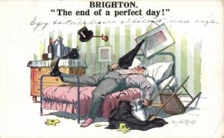 The end of a perfect day! Brighton, humor s: Donald McGill (EK)