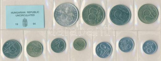 1994. 10f-200Ft 11db klf érmés forgalmi sor fóliatokban (200Ft Ag "Deák") T:1