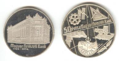 1974. 50Ft Ag + 100Ft Ag "50 éves az MNB" T:PP Csak 6000db!