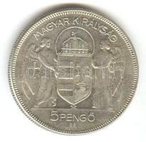 1930. 5P Ag "Horthy jobbra"  T:3