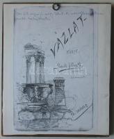 1919 L.B. jelzéssel: Fürdőruhás hölgy Cassino, ceruza-papír, Petrik Albert vázlatkönyvéből, jelzett,...