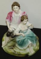 Szerelmespárt ábrázoló kézzel festett orosz procelánfigura népviseletben/ 
russian hand painted chin...