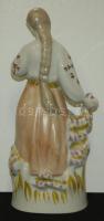 Orosz lány népviseletben. Kézzel festett, jelzett procelánfigura, / 
russian hand painted chinaware ...
