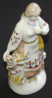 Orosz lány népviseletben. Kézzel festett, jelzett procelánfigura, / 
russian hand painted chinaware ...