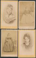 cca 1870-1900 8 db keményhátú nőket ábrázoló fotó, magyar fényképészek műtermeiből / vintage photos ...