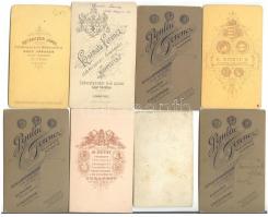 cca 1870-1900 8 db, nőket ábrázoló keményhátú fotó magyar fényképészek műtermeiből / 
Vintage photos...