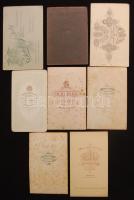 cca. 1870-1900 8 db nőket ábrázoló keményhátú  fotó, magyar fényképészek műtermeiből / vintage photo...