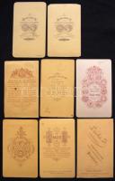 cca. 1870-1900 8 db nőket ábrázoló keményhátú  fotó, magyar fényképészek műtermeiből / vintage photo...