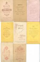 cca. 1870-1900 8 db nőket ábrázoló keményhátú  fotó, magyar fényképészek műtermeiből / vintage photo...