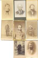 cca. 1870-1900 8 db Férfi portré keményhátú  fotó, magyar fényképészek műtermeiből / vintage photos from various artists 6,5x10,5 cm