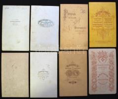 cca. 1870-1900 8 db Férfi portré keményhátú  fotó, magyar fényképészek műtermeiből / vintage photos ...