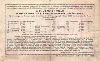 Budapest 1938-43. 1,5 Arany pengő Fél-Sorsjegy (3x) a 71., 77., 81. jótékonycélú M.Kir. Állami Sorsj...