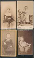 cca. 1870-1900 Gyermek porték: 8 db keményhátú fotó, magyar fényképészek műtermeiből / vintage photos from various artists 6,5x10,5 cm