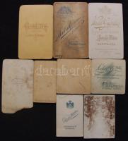 cca. 1870-1900 Gyermek porték: 8 db keményhátú kis méretű fotó, magyar fényképészek műtermeiből / vi...