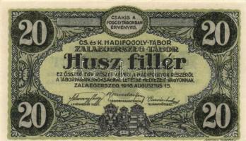 Zalaegerszeg/hadifogolytábor 1916. augusztus 15. 20f "MS" jelzéssel T:I