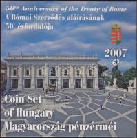 2007. 1Ft-100Ft 8klf db, dísztokos szettben, benne 50Ft "50 éves a Római Szerződés" T:BU C...