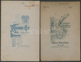 cca. 1870-1900 Vegyes: 6db keményhátú nagy méretű fotó, magyar fényképészek műtermeiből / vintage ph...