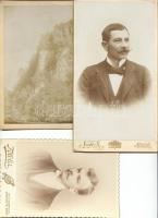 cca. 1870-1900 Vegyes: 6db keményhátú nagy méretű fotó, magyar fényképészek műtermeiből / vintage ph...
