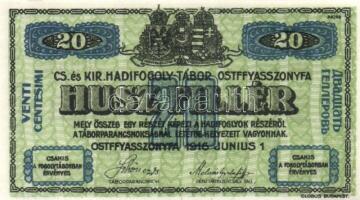 Ostffyasszonyfa/hadifogolytábor 1916. június 1. 20f arab sorozat és sorszámmal "MS" jelzés...
