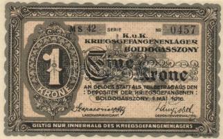 Boldogasszony/hadifogolytábor 1916. május 1. 1K arab sorozat és sorszámmal "MS" jelöléssel...