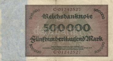 Német Birodalom 1923. 500.000M előlapi és hátlapi sorszámozással T:II-
German Empire 1923 500.000 Ma...