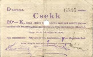 Pápa 1919. május 8. 10K "C" sorozat + 20K (3x)"D" sorozat + 50K "E" so...