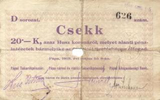 Pápa 1919. május 8. 10K "C" sorozat + 20K (3x)"D" sorozat + 50K "E" so...