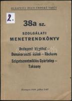 1959 HÉV Szolgálati menetrendkönyv Budapest Vágóhíd- Dunaharaszti külső- Ráckeve, Szigetszentmiklós Gyártelep- Taksony.