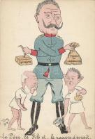 Wilhelm II, Franz Joseph, humour, political propaganda, artist signed