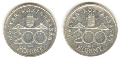 1992. 200Ft Ag "MNB" (2x) T:2