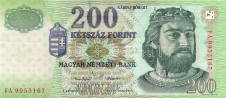 2001. 200Ft (2x) "FA, FB" sorozat T:II,III
