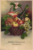 Christmas, gift basket, Amag 2972. litho (small tear)