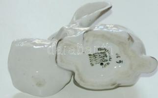 Kézzel festett jelzett Zsolnay porcelán nyúl figura /
Handpainted Zsolnay chinaware rabbit figure 10...