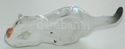 Zsolnai  kézzel festett cica / Zsolnai chinaware cat 13cm