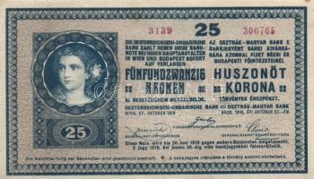 1918. 25K 3000 feletti sorozat "hullámos" (2x) kétféle sorszámozás T:II,III-