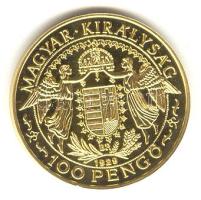 "Magyar aranypénzek utánveretben - Szent László jubileumi 100 pengő" aranyozott Ag emlékérem (5.5g) T:PP csak 2009db!